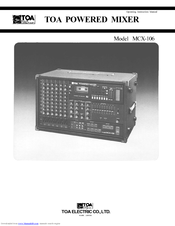 Toa MCX-106 Operating Instructions Manual