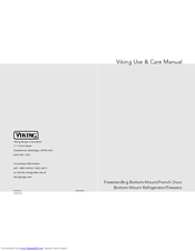 Viking French DoorBottom-Mount Refrigerator Use And Care Manual