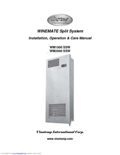 Vinotemp WINEMATE WM1500 SSW Installation & Operation Manual