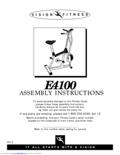 Vision Fitness E4100 Assembly Instructions Manual