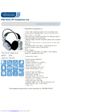 Vivanco FMH 6050 RF HEADPHONE SET Instruction Manual