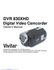 Vivitar DVR 830XHD Owner's Manual
