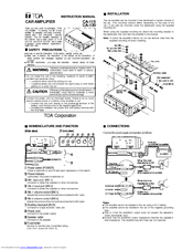 Toa CA-115 Instruction Manual