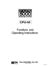 Toa CPU-55 Functions And Operating Instructions