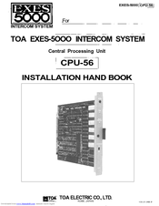 Toa CPU-56 Installation Handbook