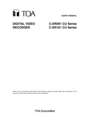 Toa C-DR091 CU Series Quick Manual