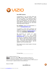 Vizio VP50HDTV User Manual