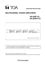 Toa DA-250FH CU Operating Instructions Manual