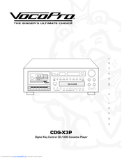 VocoPro CDG-X3P II Owner's Manual