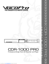 VocoPro CDR-1000 PRO Owner's Manual
