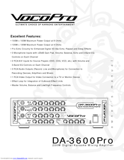 VocoPro DA-3600 PRO Owner's Manual
