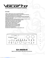 VocoPro DA-8808VE Owner's Manual