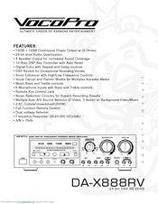 VocoPro DA-X888RV24 Owner's Manual
