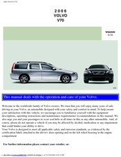 Volvo 2006 V70 Owner's Manual