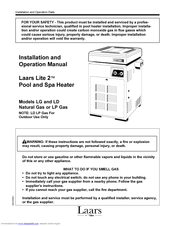 Jandy Laars Lite 2 LG Installation And Operation Manual