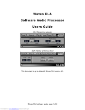 Waves Software Audio Processor DLA User Manual