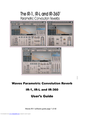 Waves Parametric Convolution Reverb IR-1 User Manual