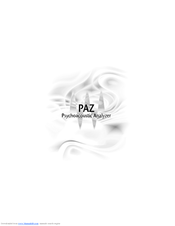 Waves Psychoacoustic Analyzer PAZ Product Manual
