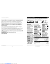 Wayne ESP45 Operating And Parts Manual