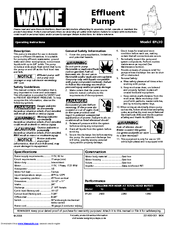 Wayne 331400-001 Operating Instructions Manual