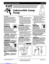 Wayne BRSPT130 Operating Instructions And Parts Manual
