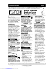 Wayne EWP10 Installation Instructions Manual
