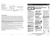 Wayne Submersible Automatic Utility Pump WEU250 Operating Instructions