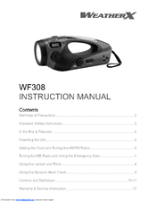 Weather X WF308 Instruction Manual