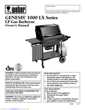Weber Genesis 1000 LX LP Owner's Manual