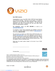 Vizio VO32LFHDTV10A User Manual