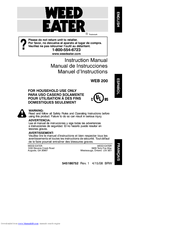 Weed Eater WEB 200 Instruction Manual