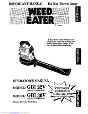 Weed Eater GBI 22V Operator's Manual