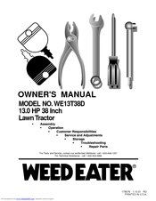 Weed Eater WE13T38D Owner's Manual