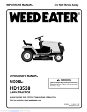 Weed Eater HD13538 Operator's Manual