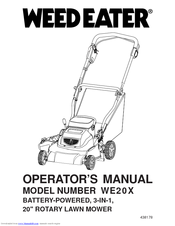 Weed Eater WE20X Operator's Manual