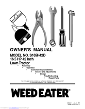 Weed Eater S165H42D Owner's Manual