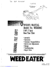 Weed Eater WER500C Owner's Manual