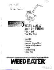Weed Eater 137338 Owner's Manual