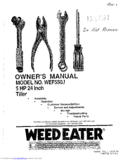 Weed Eater 162893 Owner's Manual