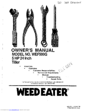 Weed Eater 168126 Owner's Manual