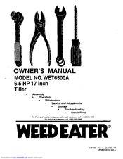 Weed Eater TILLER WET6500A Owner's Manual
