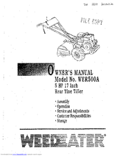 Weed Eater WER500A Owner's Manual