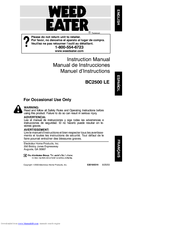 Weed Eater BC2500 LE Instruction Manual