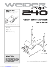 Weider Pro 240 Bench User Manual