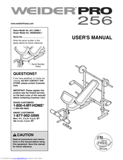 Weider Pro 256 Bench User Manual
