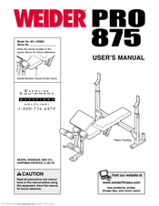 Weider Pro 875 831.150680 User Manual