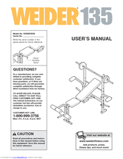 Weider 150 Bench User Manual