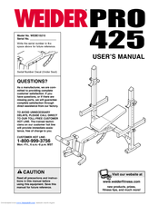 Weider WEBE15210 User Manual