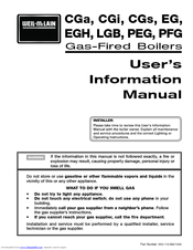 Weil-McLain CGA User's Information Manual