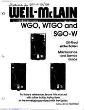 Weil-McLain SGO-W Service Manual